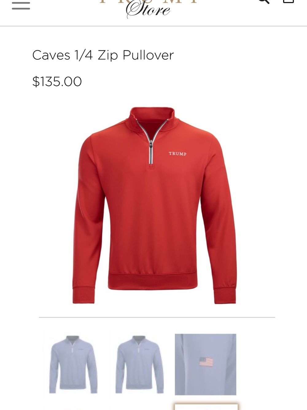 PulloverRed Caves 1/4 Zip Pullover - Men's/Woman Sweater Trump logo